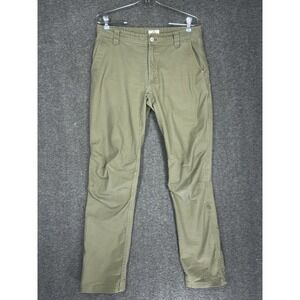 LIVSN Pants Mens 31x30 (tag 31x32) Green Flex Canvas Outdoor Hiking Roll-Up